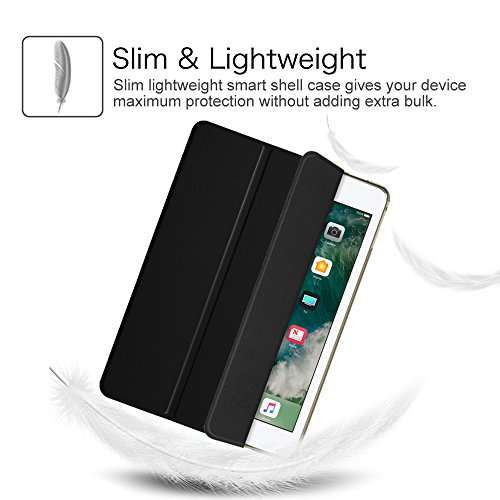 Fintie iPad 9.7 Zoll 2017 Hülle – Ultra Slim Superleicht Schutzhülle mit Lichtdurchlässig Rückseite Abdeckung Smart Cover Case Tasche mit Auto Schlaf / Wach und Standfunktion für Apple iPad 2017 Neue Modell, Schwarz - 4