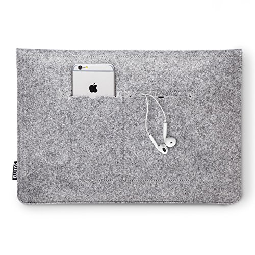 Ellitac Schutzh  lle Tasche f  r Apple 15 4 Zoll Macbook Pro Retina Filz Sleeve H  lle Ultrabook Laptop Tasche Schale Farbe  Grau