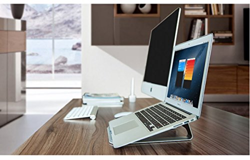 Zolion® Laptop-Standfuß Einfache Premium-Qualität Aluminium mit Silikon-Pads, # 1 Universal Laptop-Ständer für ergonomischen Komfort auch ein Laptop-Kühlstand. Für Macbook Pro iPad Pro Surface Pro und alle Laptops 11 bis 15″, Perfekte Macbook Stand (Silber) - 3