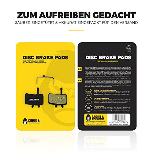 Avid Juicy 3 5 7 Carbon Ultimate und Avid BB7 Bremsbeläge für MTB & Road mechanische Scheibenbremse Ball Bearing Organic Beläge Bike Bremse Bremsbelag | Gorilla Bikes High Performance Disc Brake Pad - 4