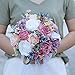 Produktbild Courtly Style Rose Bride Carrying Flowers Blue White Pink Kunstfake Flower Pure Handmade Bridesmaid Hochzeitsdekoration Bouquets Für Hochzeits-Foto-Shooting,Pink