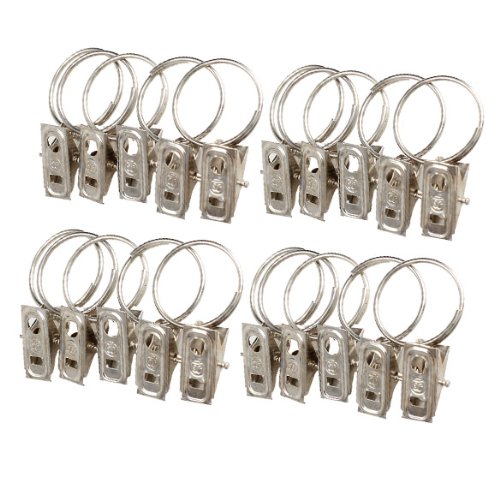 Vktech 20 Stk. Edelstahl Vorhangringe mit Clip