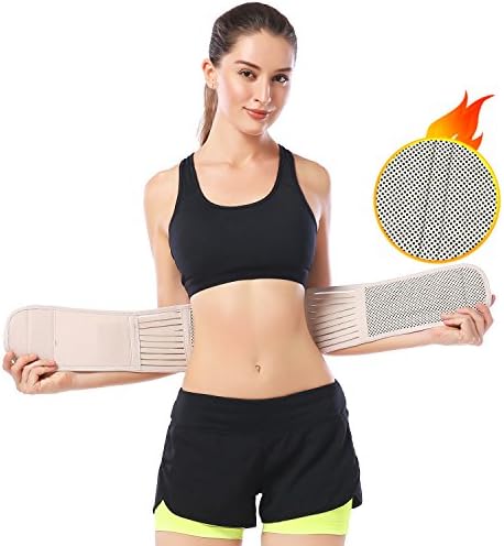 VITOMOR Back Support Belt for Woman and Man - Adjustable Lumbar Massage Belt - Self-Heating Magnetic Therapy Belt - Relieve Lower Back Pain and Stress (Nude, XL)