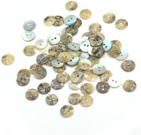 100 Assorted Mother of Pearl Shell Buttons Round 10mm