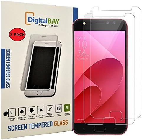 2 Pack Tempered Glass Screen Protector Asus ZenFone 4 Selfie Pro zd552kl, Digital Bay [Anti-scratch] Lifetime Warranty * * Ultra-Clear * * Tough Screen Protector Asus ZenFone 4 Selfie Pro zd552kl, Screen Protector, Screen Protector Glass Screen Protector for Asus Zenfone 4 Selfie Pro zd552kl. Glass with 9H Hardness, 0.2 mm Thick