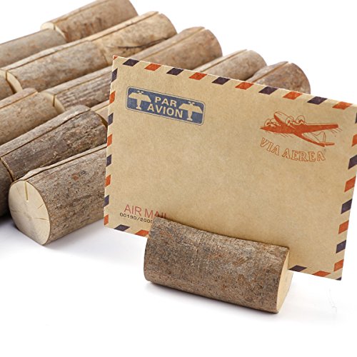 20 x Holz Holzsteg Tischkartenhalter Platzkartenhalter Kartenhalter Platzkarte Namesschild Hochzeit Wohnung Foto Deko Tischdeko - 6