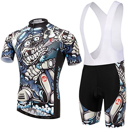 TeyxoCo New Men Trend Pioneer Cycling Gel Pad Bid Jersey Set L
