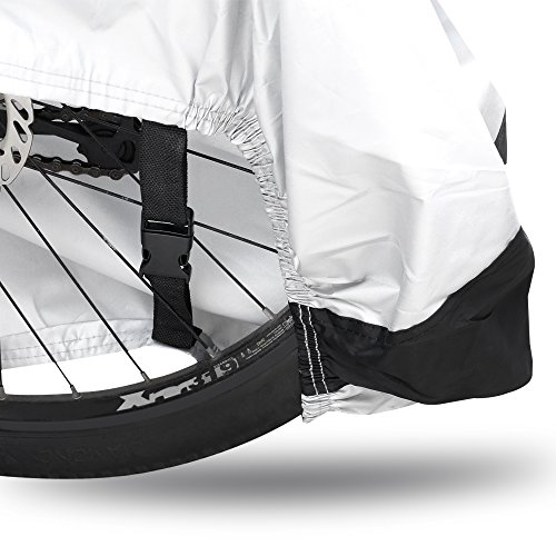 Ipow 210D Oxford-Gewebe Fahrradabdeckung mit Aufbewahrungsbeutel, Wasserdichte Fahrradgarage Abdeckhaube Fahrrad Schutzhülle – Robuster und Sitzfester Bike Cover mit Beutel, Kompatibel mit allen Fahrradmodellen, 200 x 110 x 70 cm - 3