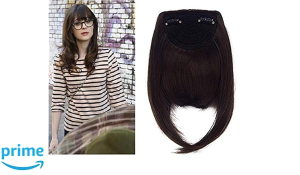 Morges 100 Human Hair Extensions Front Fringe Straight Flat Bangs