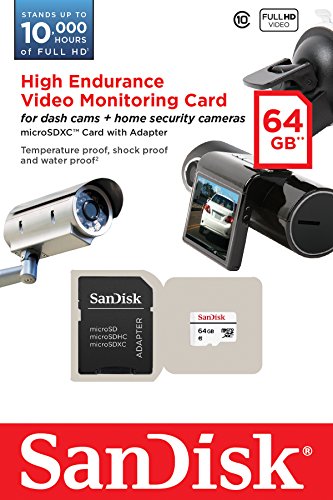 SanDisk SDSDQQ-064G-G46A High Endurance Video Monitoring microSD Card - 64 GB