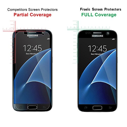 Samsung Galaxy S7 Folie, Galaxy S7 Schutzfolie, Fraelc® Panzerfolie [Full Screen Coverage] 9H Hartglas Displayschutzfolie für Samsung Galaxy S7 (Transparent) - 4