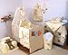 5 PCS BABY BEDDING SET TO FIT COT & COT BED PILLOW DUVET BUMPER (to fit cot bed size 140x70cm, Ladders- Cream/Yellow)