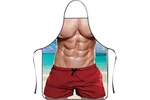 PYRUVAE Muskelmann Grillschürze für Männer Kochschürze Küchenschürze Lustige Schürze Wasserdichte für Herren Damen Geschenk für Party Costume Grill (2)