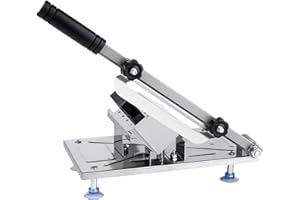 MUMISUTO Meat Slicing Machine, Manual Frozen Meat Slicer Cold Meat Cutting Machine Stainless Steel Thickness Slicer for Beef Mutton Roll Bacon Vegetables Cheese Home Use