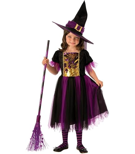Costume Da Strega Con Ragnatela Che Brilla Al Buio Per Ragazze - Rubies (Vestito E Cappello Inclusi) - 2
