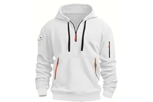 MEDUOLA Sudadera con Capucha para Hombres Suéter con Cremallera de Manga Larga Sudaderas de Color Sólido Grueso Cálido