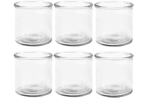 Ljusglas klarglas 6 st värmeljushållare 280 ml för värmeljus och ljusstöpning