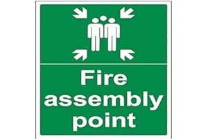 V SAFETY VSafety Fire Assembly Point With Family Sign - Portrait - 300mm x 400mm - Self Adhesive Vinyl