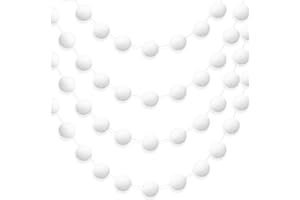 ABEILLO Guirnalda de bolas de fieltro de lana de Navidad de 7 pies, guirnalda de pompones blancos para árbol de Navidad, guirnalda de bolas de fieltro de lana para colgar en la pared, habitación, Pascua,