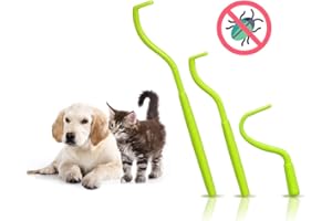 adam & eesa 3 Pcs Tick Remover Tool for Cats Dogs & Horses - Quick Safe And Painless Tick Removal - 3 Different Sizes Strong Smooth Elimination for Pets (Green)