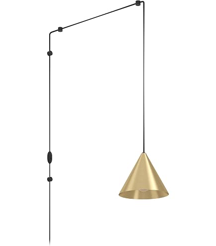 LUSTORM Hängeleuchte Mit Stecker – 350 Cm Kabel, E27 Fassung, Holz/Metal-Design, Für Küche, Nachttisch & Mehr