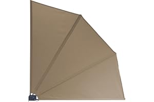GRASEKAMP Qualität seit 1972 Scomparti per Balcone Premium, 140 x 140 cm, Tortora con Supporto da Parete, divisorio