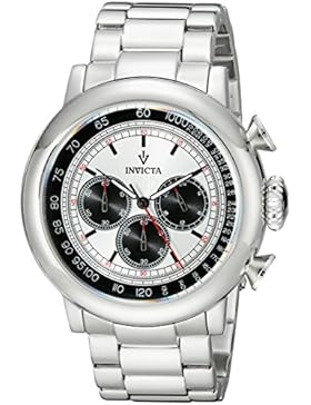 INVICTA HERREN 48MM CHRONOGRAPH SILBER ËDELSTAHL ARMBAND & GEHÄUSE UHR 15065