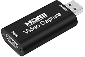 Keyohome HDMI Video Capture Card USB 2.0 1080P, Game Capture, 4K DisplayPort auf HDMI Adapter, Aufnehmen Und Teilen, Low Latency Technologie