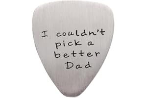 LAUHONMIN Fathers Day Gift Mens I couldn't Pick a Better Dad Guitar Pick Custom Gift for Daddy Papa Stainless Steel (Matte)