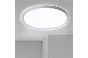 Aufun 72W Plafonnier LED plat et rond, Blanc 6000K-6500K étanche IP44, Lampe moderne pour salle de bains, Lampe de salle de bains pour cuisine, Salle de bains, Chambre à coucher, Couloir, Cave
