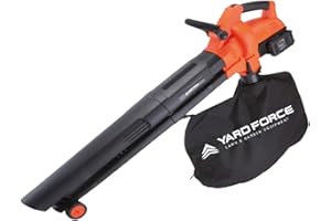 Yard Force 40V Cordless 3-in-1 Blower Vacuum & Mulcher with 230km/h Air Speed. Bare Tool, battery and charger not included.
