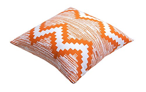 TreeWool®, (2er Pack) Ikat Chevron Design Baumwolle Dekoratives Kissenbezüg (Orange, 40 x 40 cm) - 3