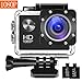 Produktbild BUIEJDOG Action Cam 1080P 16MP Full HD Unterwasser Aktion kamera wasserdicht Action Camera 170 ° Weitwinkel 30 Meter Unterwasserkamera Wasserdicht mit 2 Akkus und Zubehör Kits