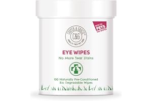 C&G PETS Dog Eye Wipes | Tear Stain Remover For Dogs Eyes By Cooper and Gracie | Remove Dog Eye Crust & Eye Discharge | Biodegradable Pre-soaked Textured | Safe & Easy Cleaning For Dogs & Cats | Pack Of 100