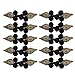 Produktbild perfk 10 Paare Traditionelle Herz Chinesische Knoten Frosch Verschluss Nähen Stricken Klein Knöpfe Set - Schwarz und Gold, 79 x 22 x 8 mm
