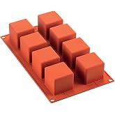 silikomart | SF104 Silicone Mold for CUBI Monoportions, Non-stick, 8 Cubes, Pack of 1 Cake Mold, 50 x 50 mm, h 50 mm, Made in