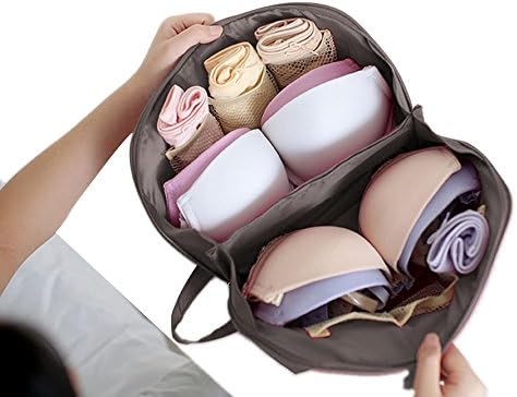 WOSON Multi-Functional 600D Oxford Bra Underwear Storage Organiser Waterproof Zip Portable Lingerie Case Travel Bag Socks Bag (gray)