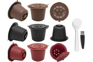 Cialde di caffè riutilizzabili per Nes-presso OriginalLine, HAILASRE Capsula di caffè ricaricabile compatibile con N espresso OriginalLine, 3 nero+3 rosso+3 marrone