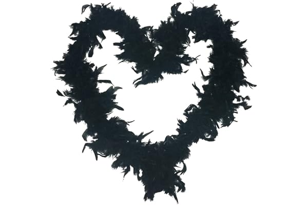 Gcroet Feather boa noir, danse écharpe en plumes de fantaisie costume pour fête 2m écharpe en plumes