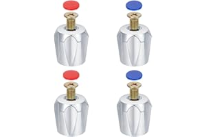 GOMAKERER 4 Sets 2 Colors Alloy Faucet Handles, Hot and Cold Faucet Knobs Replacement Sink Handles for Home Bathroom Kitchen
