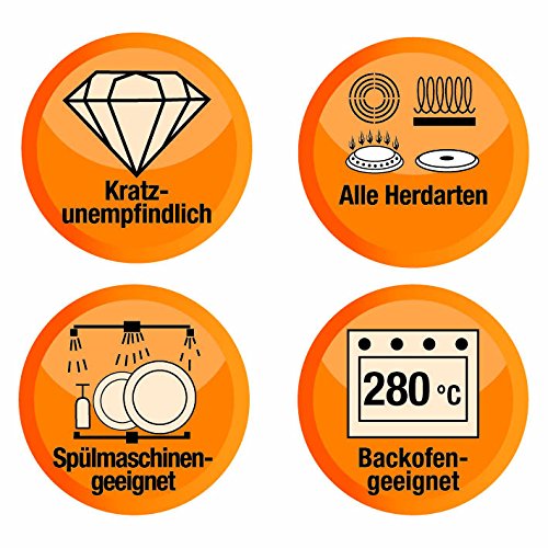 Kochwerk 04569 Pfannen Set Click on, 7-teilig, abnehmbare Griffe für alle Herdarten geeignet, Backofengeeignet bis 280 Grad, Aluminium, grau, 24 cm - 8