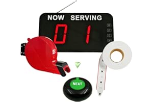 CYSSJF 2 Cifre Kit Eliminacode Completo, Sistema Elimina Code, Sistema Di Chiamata A Numeri, Display Numero Turno, Display Numerico Con Telecomando E Distributore Di Biglietti