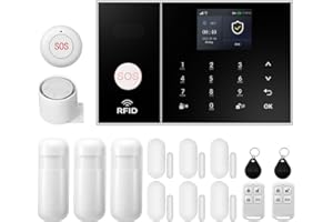 XNY Allarme Casa Wifi, Antifurto Casa Wireless, Kit Allarme Casa Senza Fili 2G con APP Alert, Rilevatore di Movimento, Sensore Finestra Porta, Telecomando, Sirena (PG-108-2G-D)