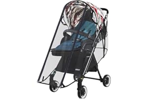 ZQUINTUPLIAN Universal Rain Cover for Pushchair, Rain Cover for Pram, Breathable Travel Weather Shield for Windproof Pram with Zip Wind Dust Shield