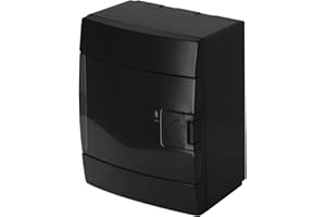 Quadro Elettrico da Parete 1 File per 4 Moduli 104x140x173 mm IP40 – Nero Scatola di Distribuzione in ABS – Centralino per Impianti Elettrici da Interno – Horoz Electric