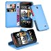 Produktbild HTC Desire 310 Hülle in BLAU von Cadorabo - Handyhülle mit Kartenfach und Standfunktion für HTC Desire 310 Case Cover Schutzhülle Etui Tasche Book Klapp Style in PASTEL BLAU