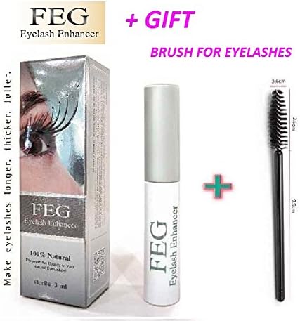 FEG Eyelash enhancer. The most powerful eyelash growth Serum 100% Natural. Promote rapid growth of eyelashes. 100% Original with Anti-Fake sticker!!! + GIFT: BRUSH FOR Eyelashes !!!!