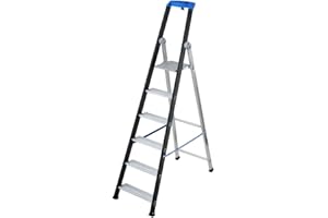 WOLFPACK LINEA PROFESIONAL Gierre AL755 Escalera Profesional, Negro, 150 kg de carga