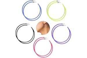 LEDOO Boucle d'oreilles Neon, 5Paires Boucles d'oreille Années 80 pour la Vie Quotidienne et Fête Rrétro, Années 80 Boucle d'oreilles a 5 Couleurs Différentes et Boucle d'oreilles Créoles pour Femme Fille