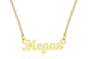 Custom4U Custom Name Necklace,Personalised Nameplate Jewellery Gifts for Women Girl Mum,Silver/Gold/Black,with 16+2''/40+5cm Chain,(with Gift Box)